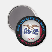 アイオワ・ホーキー州旗 マグネット (正面/裏面)
