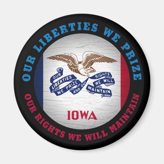 アイオワ・ホーキー州旗 マグネット (正面)