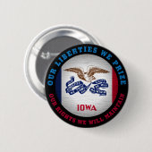 アイオワ・ホーキー州旗 缶バッジ (正面&裏面)