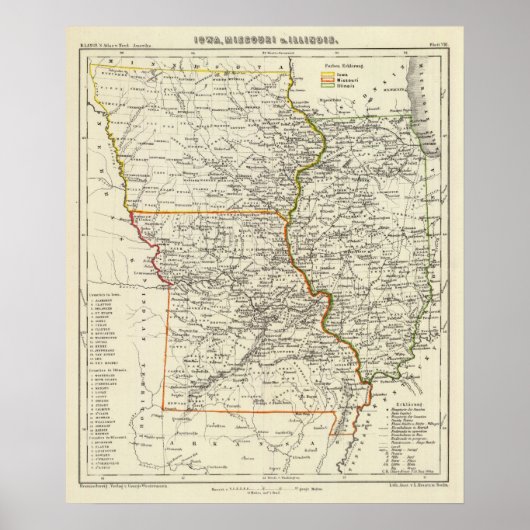 アイオワ、ミズーリ、イリノイ ポスター (正面)