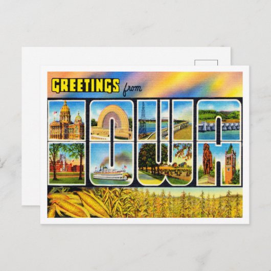 アイオワ・ヴィンテージ旅行からの挨拶 ポストカード (正面/裏面)