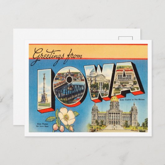 アイオワ・ヴィンテージ旅行からの挨拶 ポストカード (正面/裏面)