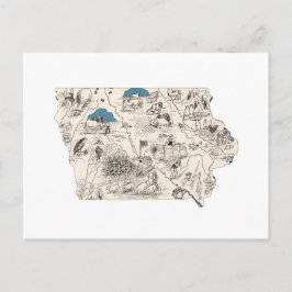 アイオワ ヴィンテージ ピクチャー マップ アンティーク アイオワ州 チャート ポストカード