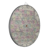 アイオワ(1855年)のヴィンテージの地図 ダーツボード (正面左)