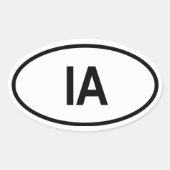 アイオワ「IA」 楕円形シール (正面)