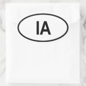 アイオワ「IA」 楕円形シール (バッグ)
