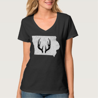 アイオワIA鹿狩りシェッド〔雄ジカの〕枝角 Tシャツ