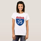 アイオワIA I-35州間高速道路シールド – Tシャツ (正面フル)