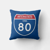 アイオワIA I-80の州間幹線道路の盾- クッション (裏面)
