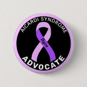 アイカルディ症候群アドボケートリボンブラックボタン 缶バッジ (正面)