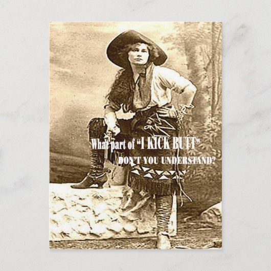 アイキックお尻ウェスタン女性のカーボーイはがき ポストカード (正面)