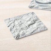 アイキャッチしわのある白紙 スクエアペーパーコースター (アングル)