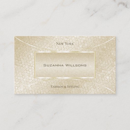 アイキャッチシルククリームスネークパターンシエレガントック 名刺 (正面)