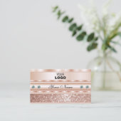 アイキャッチバラ金ゴールドきらめくグリッター(ロゴ付き) 名刺 (スタンド正面)