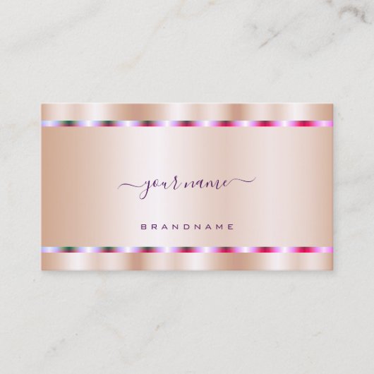 アイキャッチバラ金ゴールドエフェクトピンク縁どパープル 名刺 (正面)