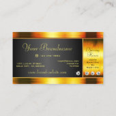 アイキャッチブラックダイヤモンドと金ゴールドきらめくダイヤモンド 名刺 (裏面)