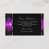 アイキャッチブラックパープル華美縁どオーナメント 名刺 (裏面)