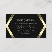 アイキャッチブラックライトゴールデンジオメトリックスタイリッシュス 名刺 (裏面)