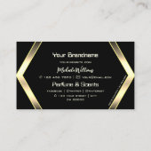 アイキャッチブラックライトゴールデンジオメトリック輝き 名刺 (裏面)