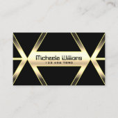 アイキャッチブラックライトゴールデンジオメトリック輝き 名刺 (正面)