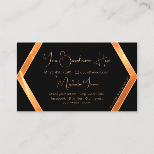 アイキャッチャー珊瑚黒モノグラム付き幾何学模様 名刺 (裏面)