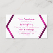 アイキャッチャー白い幾何学的シメリーピンクスタイリッシュ 名刺 (裏面)