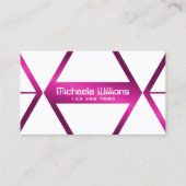 アイキャッチャー白い幾何学的シメリーピンクスタイリッシュ 名刺 (正面)