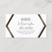 アイキャッチャー白色幾何学茶色きらめく モダン 名刺 (裏面)