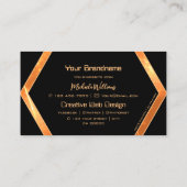 アイキャッチャー輝くコーラルブラックジオメトリックスタイリッシュス 名刺 (裏面)