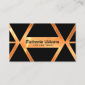 アイキャッチャー輝くコーラルブラックジオメトリックスタイリッシュス 名刺 (正面)