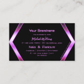 アイキャッチャー黒幾何学ピンクパープルきらめく 名刺 (裏面)