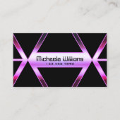 アイキャッチャー黒幾何学ピンクパープルきらめく 名刺 (正面)