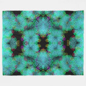 アイキャッチャー！色のフラクタルカッコいいフラワー –  フリースブランケット (正面(横))