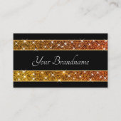 アイキャッチンググラマラスグリッタースパークリスターズブラック 名刺 (正面)