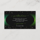 アイキャッチンググリーンブラックグリッタースターイニシャル 名刺 (裏面)