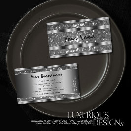 アイキャッチングシルバーグリッタースパークルスタークオリティ 名刺