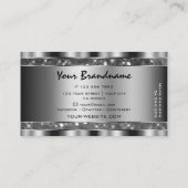 アイキャッチングシルバーグリッタースパークルスタークオリティ 名刺 (裏面)