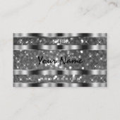 アイキャッチングシルバーグリッタースパークルスタークオリティ 名刺 (正面)