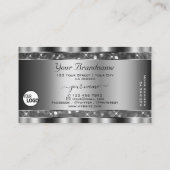 アイキャッチングシルバーグリッタースパークルスター追加ロゴ 名刺 (裏面)