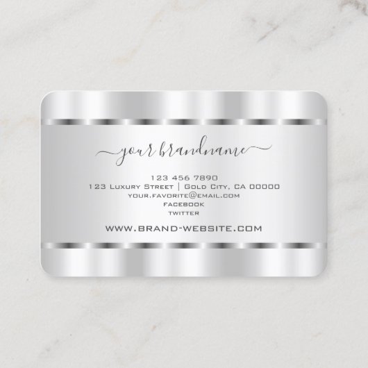 アイキャッチングシルバー効果プロフェッショナル及び貴族 名刺 (裏面)