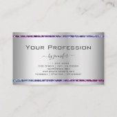 アイキャッチングシルバー勾配グリッタースパークリー星 名刺 (裏面)