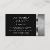 アイキャッチングブラックシルバーグリッター華美オーナメント 名刺 (裏面)