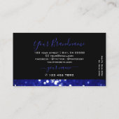 アイキャッチングブラックブルーきらめくグリッターシメリー 名刺 (裏面)