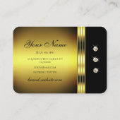 アイキャッチングブラック&金ゴールドジュエリーダイヤモンド 名刺 (裏面)