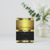 アイキャッチングブラック&金ゴールドジュエリーダイヤモンド 名刺 (スタンド正面)