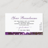 アイキャッチングホワイトパープルスパークルグリッターシメリー 名刺 (裏面)