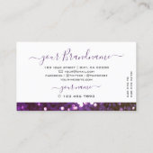 アイキャッチングホワイトパープルスパークルグリッターダイヤモンド 名刺 (裏面)