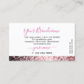 アイキャッチングホワイトピンクきらめくグリッター輝き 名刺 (裏面)