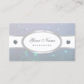 アイキャッチングホワイトベビーブルーライトパールグリッター 名刺 (正面)