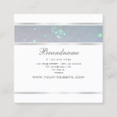 アイキャッチングホワイトライトベビーブルーパールグリッター スクエア名刺 (裏面)